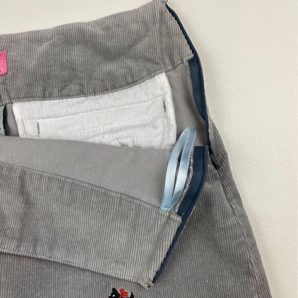 Castaway Grey Corduroy Mini Skirt Christmas Holiday Dogs Scottie Bows 4 - Picture 4 of 6